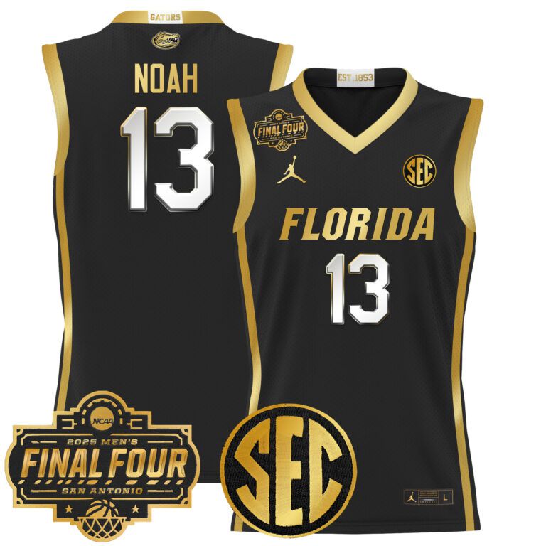 Men Florida Gators #13 Noah black 2025 Final Four Patch NCAA Jersey